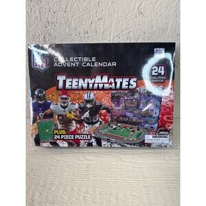 NFL TeenyMates Advent Calendar Collectible 24 Figures + Puzzle NEW